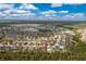 Overhead view of a Primary-planned community featuring serene lakes and tree-lined streets, highlighting the property’s location at 2628 Sherman Oak Dr, North Port, FL 34289