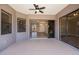 Covered patio with access to the home's interior through sliding glass doors at 3284 Newmark St, North Port, FL 34291