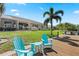 A waterfront backyard, complete with a dock, lush landscaping, and outdoor seating area to enjoy the scenery at 12432 Nova Ave, Port Charlotte, FL 33981