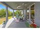 Relaxing covered patio with comfortable seating and views of the lush backyard at 15251 Appleton Blvd, Port Charlotte, FL 33981
