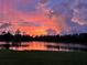 Scenic sunset view over a tranquil pond, casting a warm glow on the water and surrounding nature at 1758 Saddlewood Cir, Port Charlotte, FL 33953