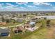 Aerial view of a home with a screened-in pool and a well-maintained lawn in a residential community at 20 Bunker Way, Rotonda West, FL 33947