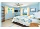 Inviting bedroom with a spacious window, comfortable bed, and blue walls at 471 Capri Isles Ct, Punta Gorda, FL 33950