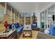 Inviting sunroom with wicker furniture, blue cushions, neutral rug, and abundant sunlight at 5619 Bayshore Rd # 240, Palmetto, FL 34221
