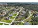 Aerial view of a home in a suburban neighborhood, highlighting residential streets and tree coverage at 587 Viridian St, Englewood, FL 34223