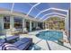 Relaxing screened-in pool and lanai with comfortable seating and lush tropical views at 10082 Army Cir, Port Charlotte, FL 33981