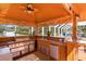 Well equipped outdoor kitchen featuring a built in grill, sink, and mini fridge at 103 Mecca St, Port Charlotte, FL 33954