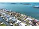 This aerial view highlights the location of the waterfront property on the canal at 1432 Lemon Bay Dr, Englewood, FL 34223