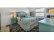 Bright bedroom featuring turquoise accents, nautical decor, and ample natural light at 14459 River Beach Dr # 129, Port Charlotte, FL 33953