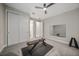 Simple exercise room with rubber flooring, free weights, and full-length mirror at 1607 Laurel Brook Ln, Port Charlotte, FL 33953