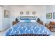 Comfortable main bedroom with stylish furnishings and blue accents at 1926 Georgia Ave, Englewood, FL 34224