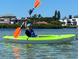 A young boy is kayaking and enjoying the water on a sunny day with lush trees in the background at 2955 N Beach Rd # D123, Englewood, FL 34223