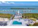 Panoramic aerial view showcasing the community's private marina, pool, and hot tub overlooking the serene water at 6040 Boca Grande Cswy # A2, Boca Grande, FL 33921
