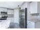 Bright kitchen boasts granite countertops, stainless steel appliances, and white cabinets at 6602 David Blvd, Port Charlotte, FL 33981