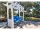 Charming backyard swing in a serene setting, complete with shade and a relaxing ambiance at 741 W Perry St, Englewood, FL 34223