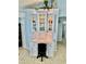 Home office features custom cabinetry, decorative shelving and desk space at 9325 Saint Paul Dr, Port Charlotte, FL 33981