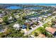 Waterfront home aerial view showcasing a private dock and beautiful canal at 1648 Shelburne Ln, Sarasota, FL 34231