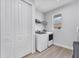 Organized laundry room with modern appliances, ample storage, and a clean, functional design for efficiency at 18610 Ayrshire, Port Charlotte, FL 33981
