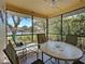 Enclosed lanai with views of the surrounding lake and landscaping at 220 Southampton Drive # 325, Venice, FL 34293