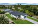Aerial view of a single-Gathering home with a large lot and a property outline at 280 Antis Dr, Rotonda West, FL 33947