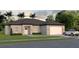 Stunning single-story home featuring a two-car garage, lush lawn, and neatly manicured landscaping at Lot 1 Blk 1552 Nordendale Blvd, North Port, FL 34288
