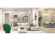 Open-concept living room and kitchen with seating, stainless appliances, and light gray cabinetry at Lot 18 Blk 284 Wooley Ave, North Port, FL 34287
