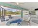 Inviting screened lanai with comfortable seating, overlooks a sparkling pool and green landscape at 115 Australian Dr, Rotonda West, FL 33947