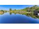 Calm, deep-blue waterfront view showcasing a tranquil canal lined with lush, green vegetation under a clear, blue sky at 1278 Lincoln Dr, Englewood, FL 34224