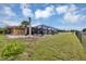 The well-maintained yard shows a clear view of the home's screened pool and patio area, perfect for relaxing at 18 Annapolis Ln, Rotonda West, FL 33947