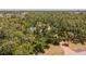 Aerial view of the property with mature trees, a private pool, and serene surroundings at 2020 E Dolphin Dr, Englewood, FL 34223