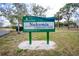 Sign for Nokomis Community Park with address on a grassy area at 221 Nippino E Trl, Nokomis, FL 34275