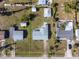 A bird's eye view showcases the property layout and backyard space at 350 W Cowles St, Englewood, FL 34223