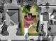 Monochrome top-down aerial view of home with well-manicured lawn at 7193 Carvel St, Englewood, FL 34224