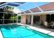 Relaxing pool area with a screened-in lanai, perfect for outdoor entertaining at 76 Sportsman Rd, Rotonda West, FL 33947