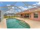 Inviting pool with a screened enclosure, showcasing the home's outdoor living space and water views at 1080 Boundary Blvd, Rotonda West, FL 33947