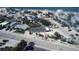 Aerial view of a coastal property, showcasing its proximity to the beach and the layout of the home and lot at 1270 Gulf Blvd # A&B, Englewood, FL 34223