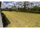 Large grassy backyard with mature trees and hedge at 15968 Honeysuckle St, Port Charlotte, FL 33953