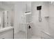 Stylish bathroom with glass shower, marble tile, and modern fixtures at 1826 Narrington Ave, North Port, FL 34288