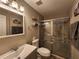 Bathroom featuring a vanity and updated tiled shower at 22375 Edgewater Dr # F219, Port Charlotte, FL 33980