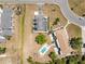 Top down view of residences with a private pool, parking and green spaces at 3586 Cape Haze N Dr # B6, Rotonda West, FL 33947