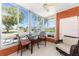 Inviting lanai with tiled floor, comfortable seating and screened windows to let the outside in at 3586 Cape Haze N Dr # B6, Rotonda West, FL 33947