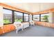 Enclosed sunroom/Florida room with lots of windows and natural light, with two chairs at 6168 Partridge Ave, Englewood, FL 34224
