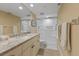 Bathroom features large shower with glass enclosure, granite vanity and recessed lighting at 11000 Placida Rd # 2702, Placida, FL 33946