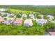 A beautiful aerial view of homes with tile roofs, lush landscaping, and screened-in pools, next to a golf course at 5433 White Ibis Dr, North Port, FL 34287