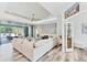 A modern living room with a large screen TV and comfortable seating at 7108 Harle Ave, North Port, FL 34291
