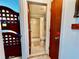 This is an updated bathroom with modern fixtures, a tub-shower, and a unique tile floor at 8714 King St, Placida, FL 33946