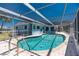 Inviting in-ground pool inside screened lanai, perfect for enjoying the outdoors in a pest-free environment at 1167 Delmar St, Englewood, FL 34224