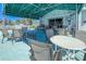 Comfortable outdoor seating area with covered patio, tables, and chairs for entertaining at 6800 Placida Rd # 262, Englewood, FL 34224