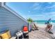 Outdoor balcony boasting incredible ocean views, lounge chairs, and a telescope for viewing at 7554 Palm Island S Dr # 1822, Placida, FL 33946