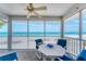 Inviting screened-in porch with comfortable seating and expansive ocean views at 7554 Palm Island S Dr # 1822, Placida, FL 33946